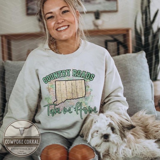 Connecticut Country Roads Take Me Home - Crewneck Sweatshirt