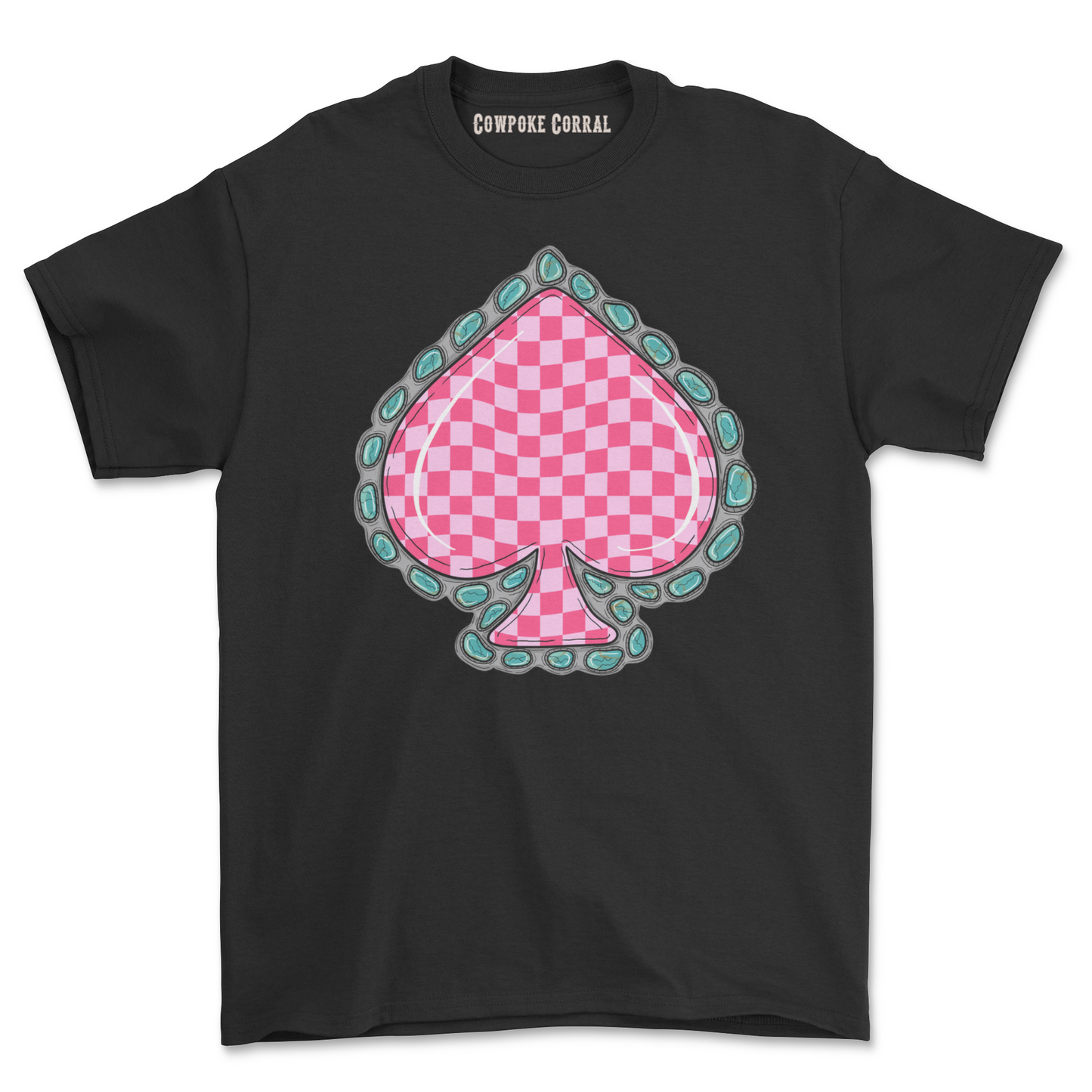 CHECKERED SPADE (PINK) TEE