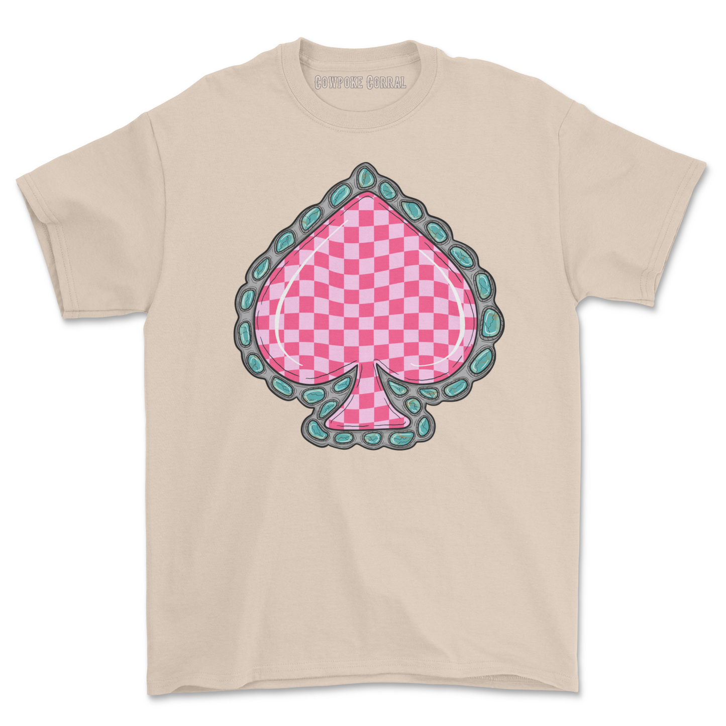 CHECKERED SPADE (PINK) TEE