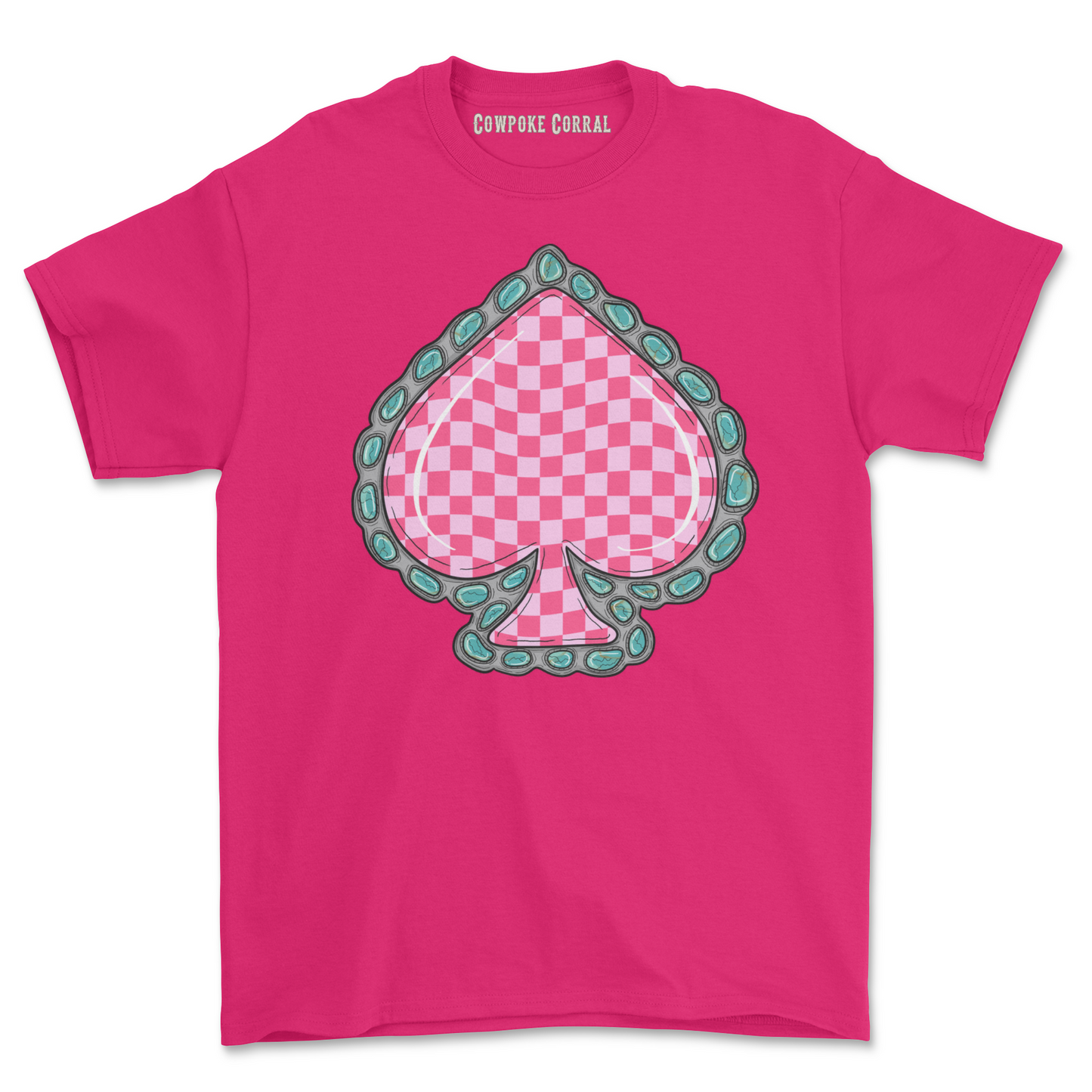 CHECKERED SPADE (PINK) TEE