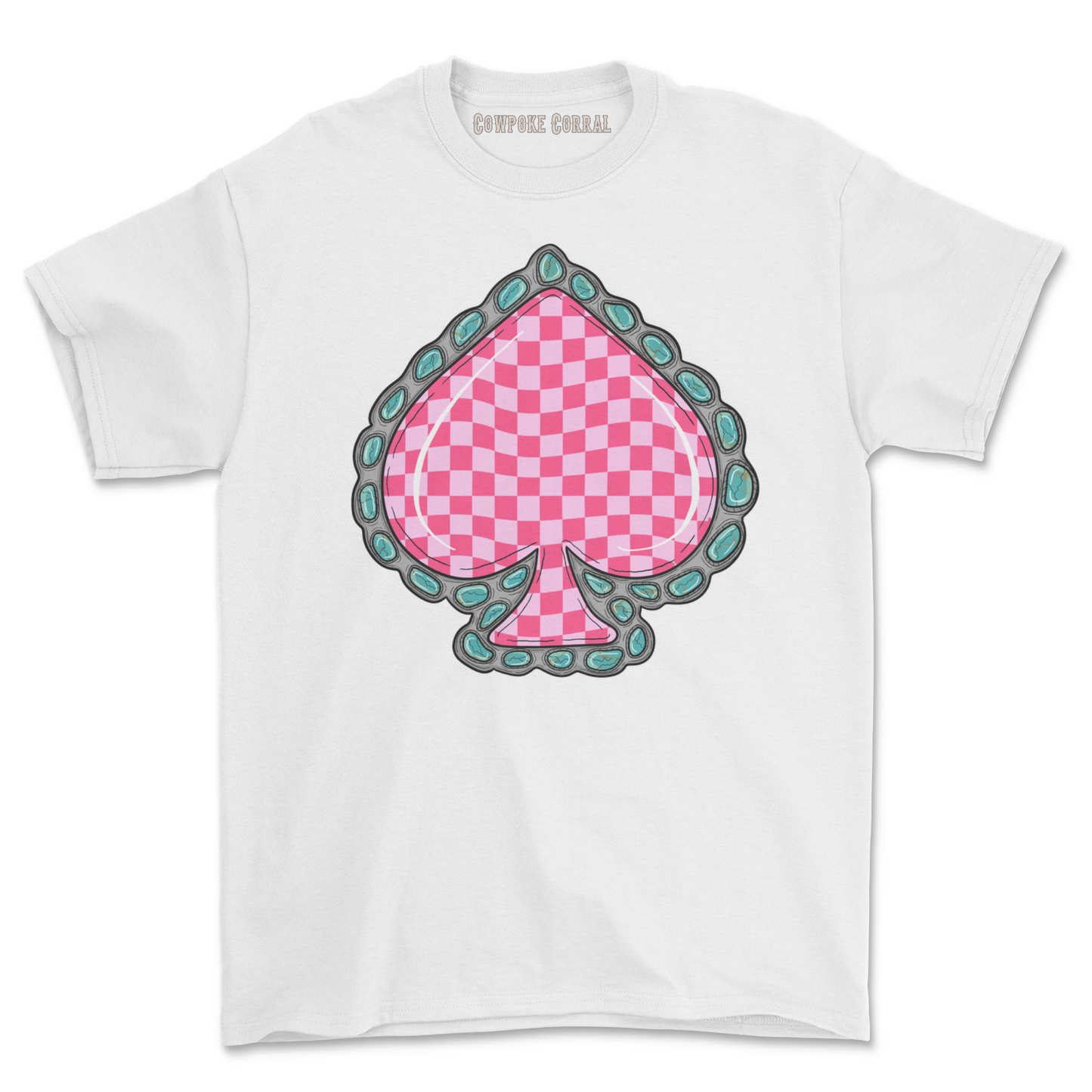 CHECKERED SPADE (PINK) TEE