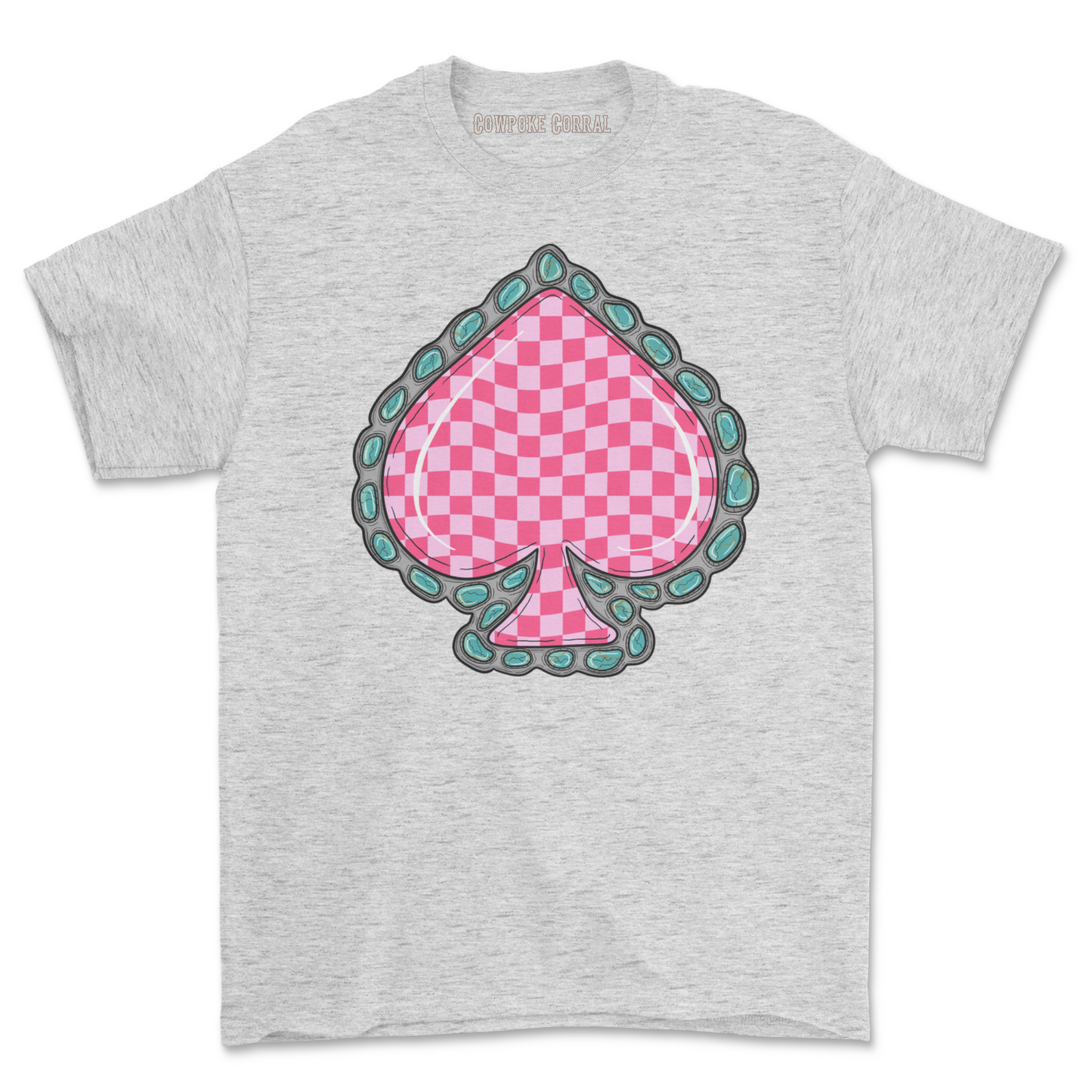 CHECKERED SPADE (PINK) TEE