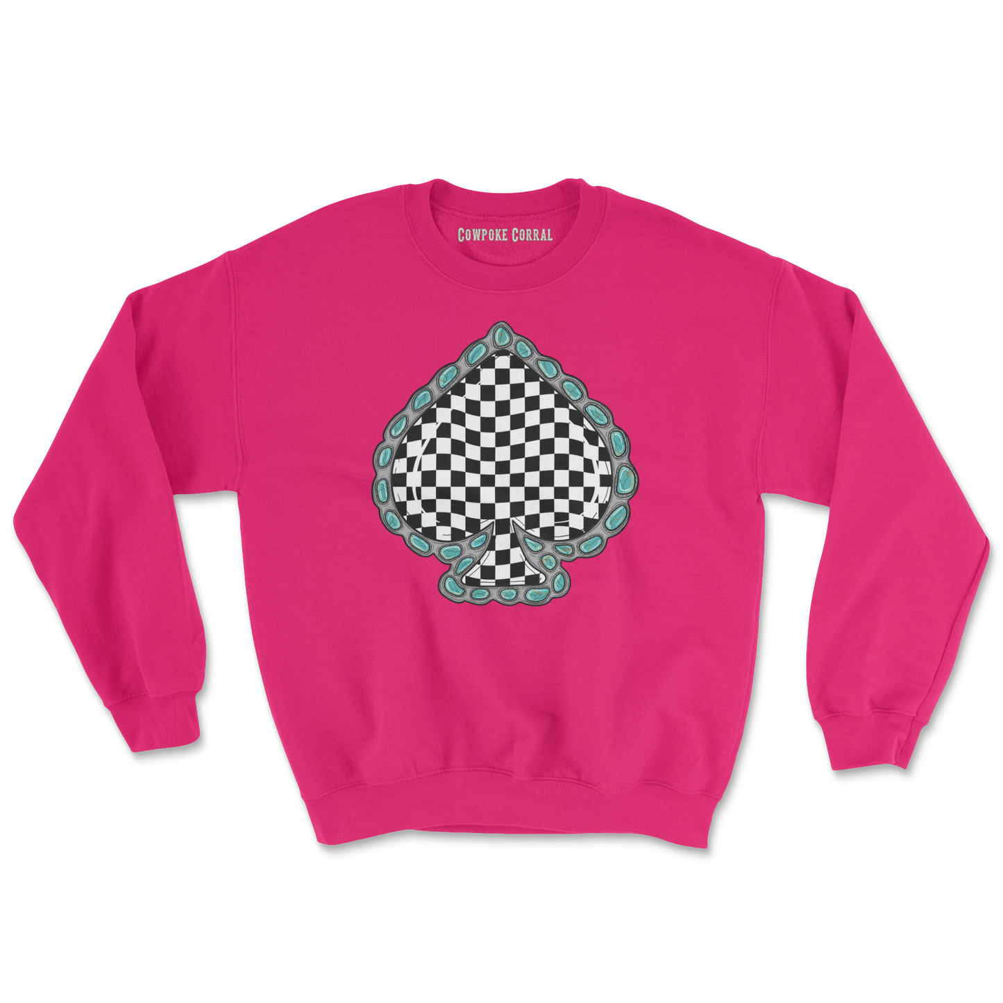 CHECKERED SPADE (B&W) CREWNECK SWEATSHIRT