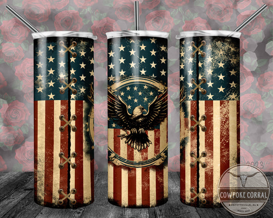 Vintage Eagle Flag - Skinny Tumbler