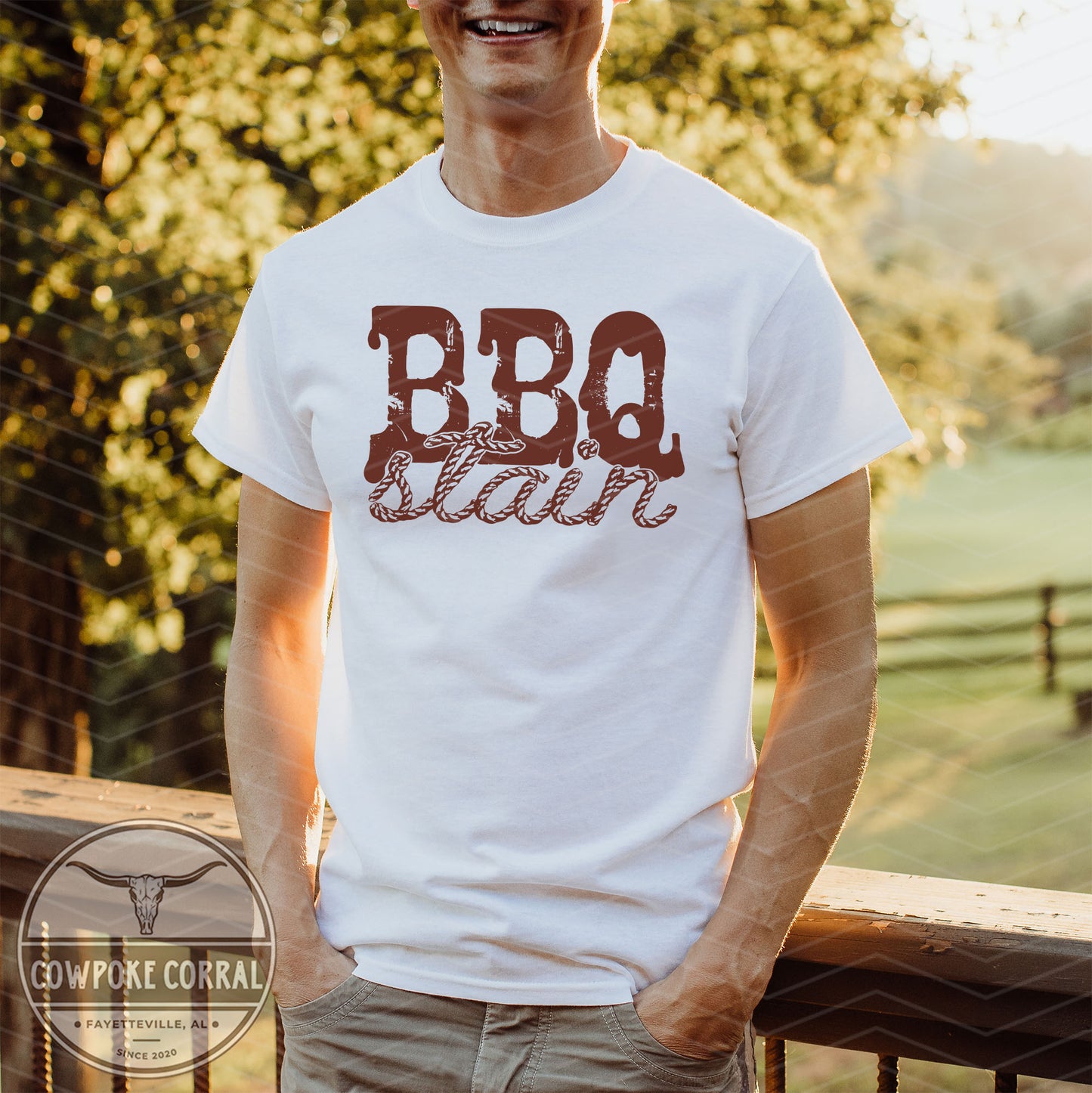 BBQ Stain White T-shirt