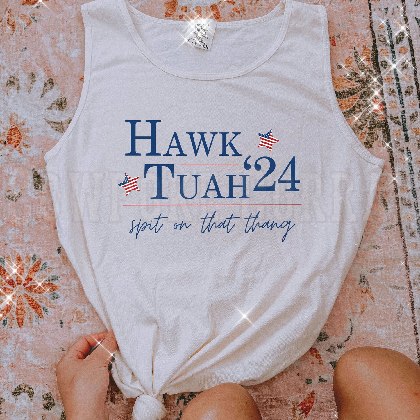 HAWK TUAH ‘24 SPIT ON THAT THANG STARS TANK TOP