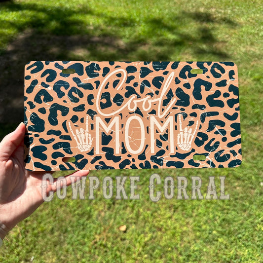 Cool Mom Cheetah Skellie License Plate