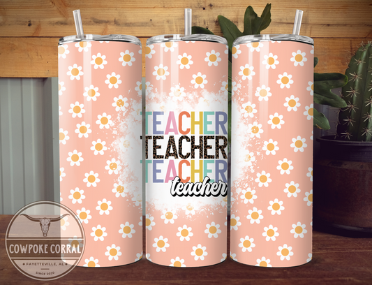 Teacher Floral - Skinny Tumbler