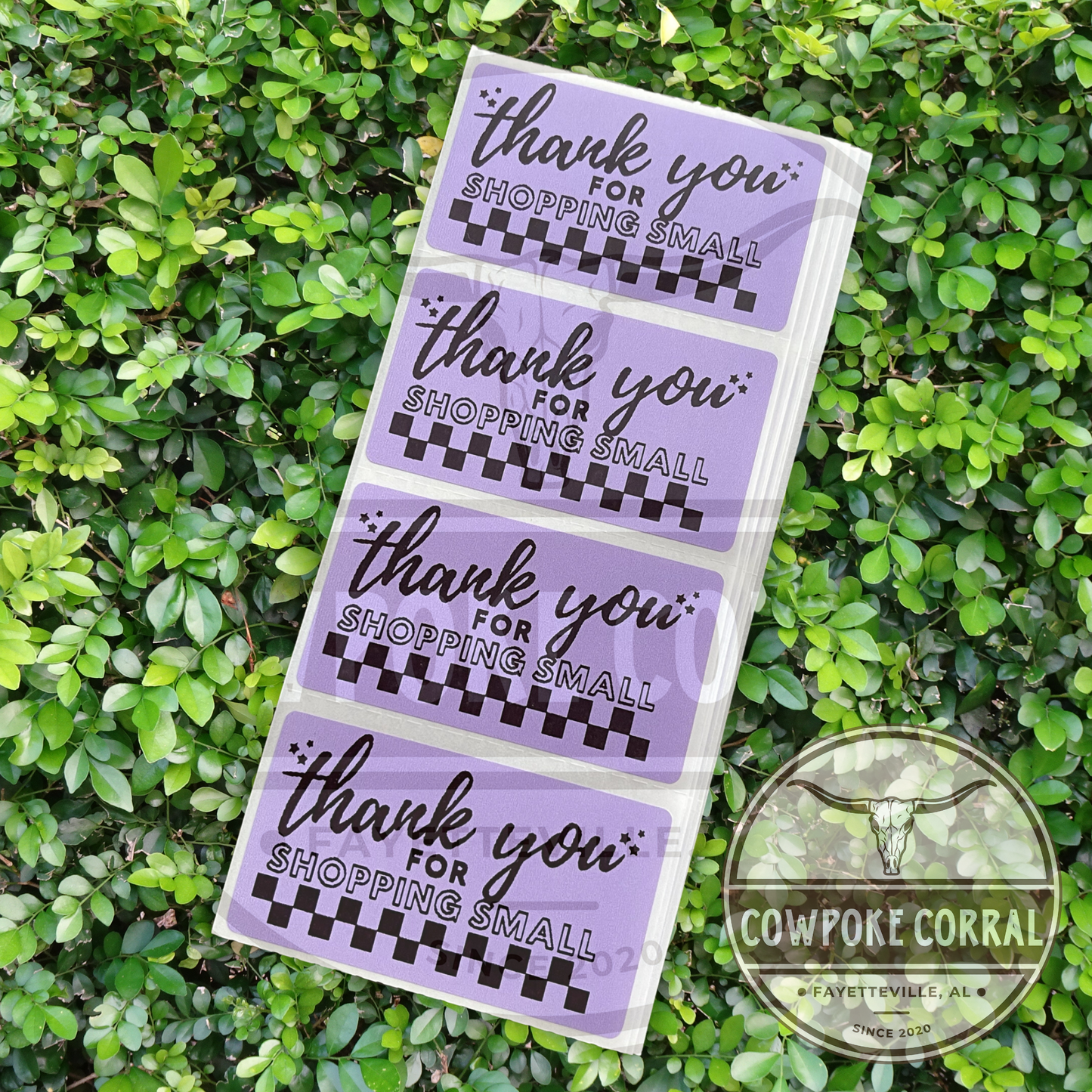 Thank You For Shopping Small Checkered- Packaging Stickers