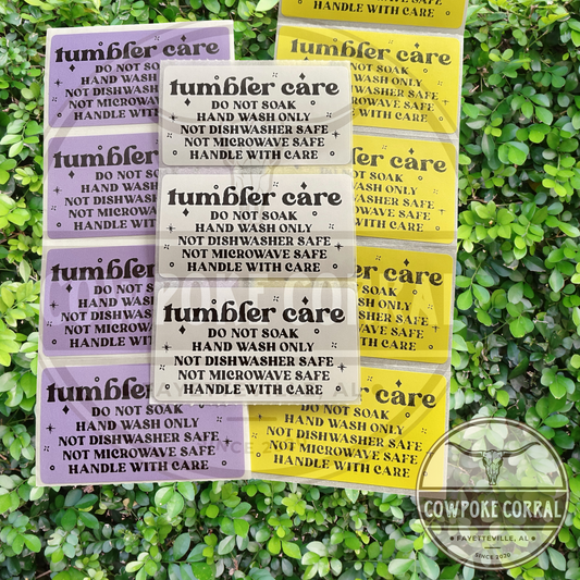 Tumbler Care - Packaging Stickers