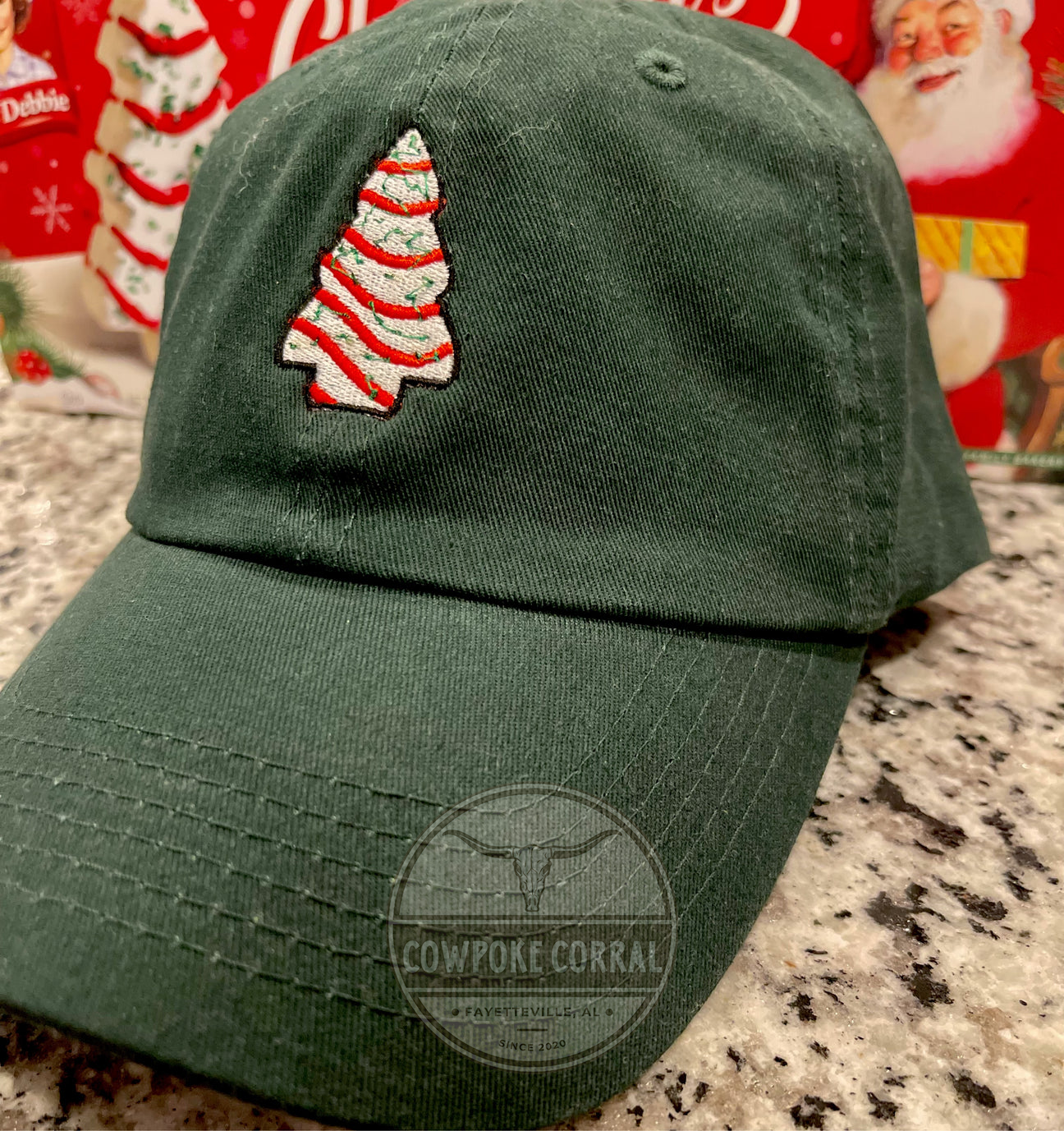 Christmas Tree Cake Embroidered Dad Hat